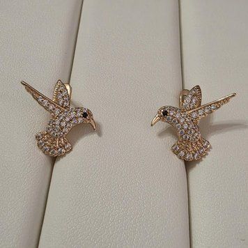Сережки из медицинского золота с позолотой 3085722969 фото