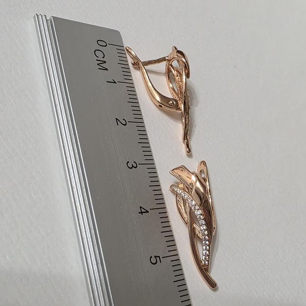 Сережки из медицинского золота с позолотой 3206596912 фото