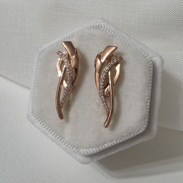 Сережки из медицинского золота с позолотой 3206596912 фото