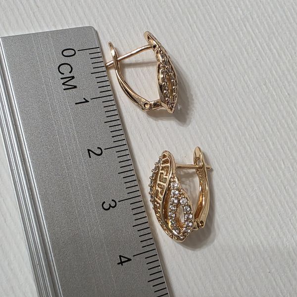 Сережки из медицинского золота с позолотой 3206538122 фото