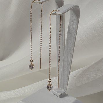 Сережки из медицинского золота с позолотой 3084417895 фото