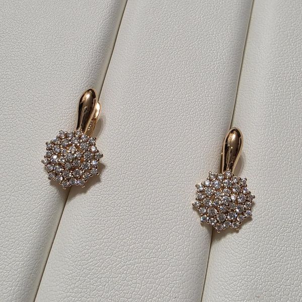 Сережки из медицинского золота с позолотой 3084363970 фото