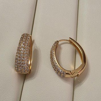 Сережки из медицинского золота с позолотой Сережки Стиль 3085998898 фото
