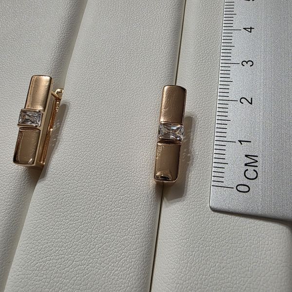 Сережки з медичного золота з позолотою 3091478142 фото
