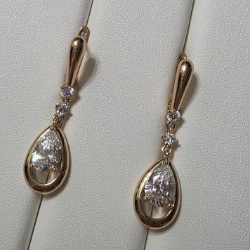 Сережки из медицинского золота с позолотой 3085816170 фото