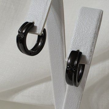 Сережки з медичного золота з чорною позолотою 3125197551 фото