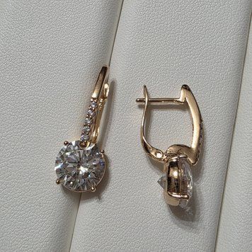 Сережки из медицинского золота с позолотой 3091479971 фото