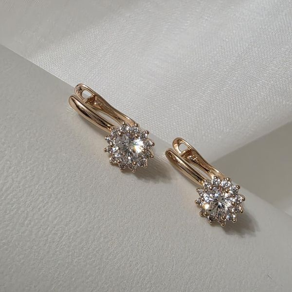 Сережки из медицинского золота с позолотой 3206553336 фото