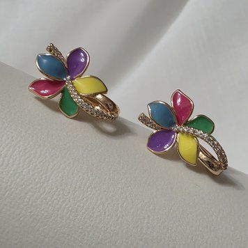 Сережки из медицинского золота с позолотой 3098949215 фото