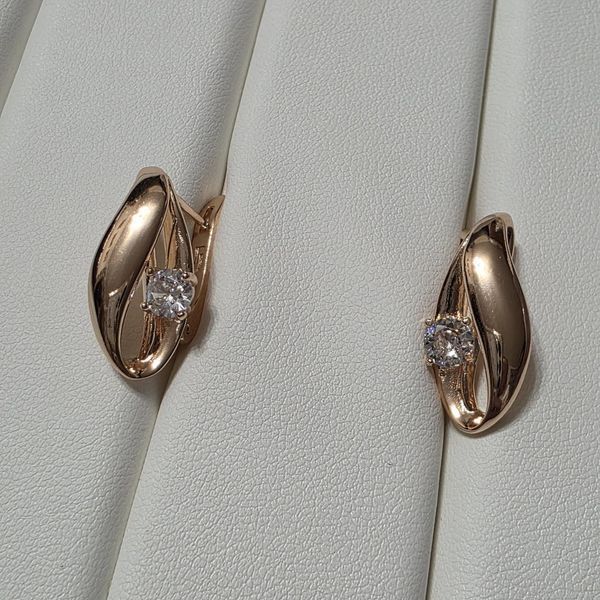 Сережки из медицинского золота с позолотой 3084331835 фото