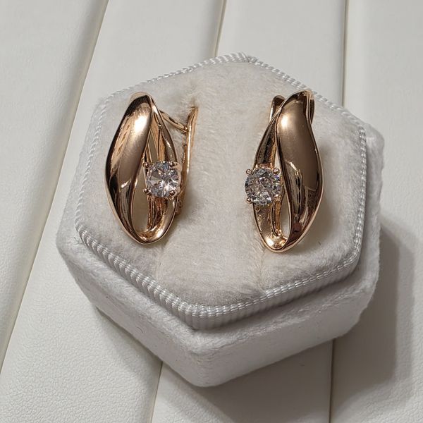 Сережки из медицинского золота с позолотой 3084331835 фото
