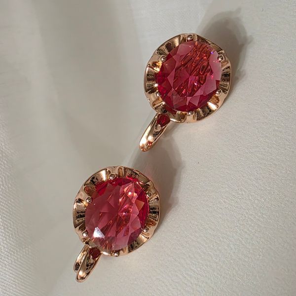 Сережки из медицинского золота с позолотой 89652 фото