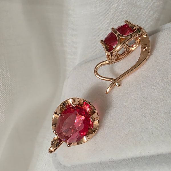 Сережки из медицинского золота с позолотой 89652 фото