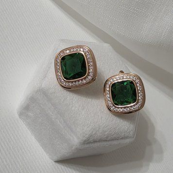 Сережки з медичного золота з позолотою 3206554157 фото